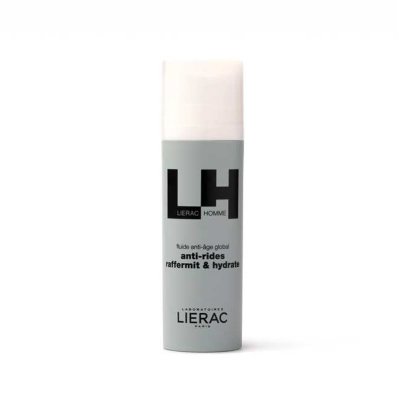 Lierac skincare fluid bottle on a white background