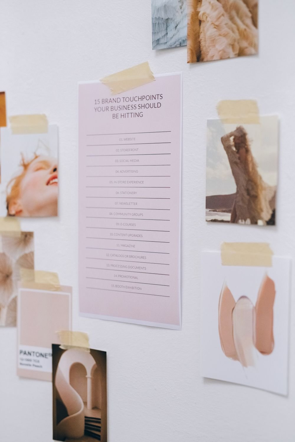 Mood board with visual references